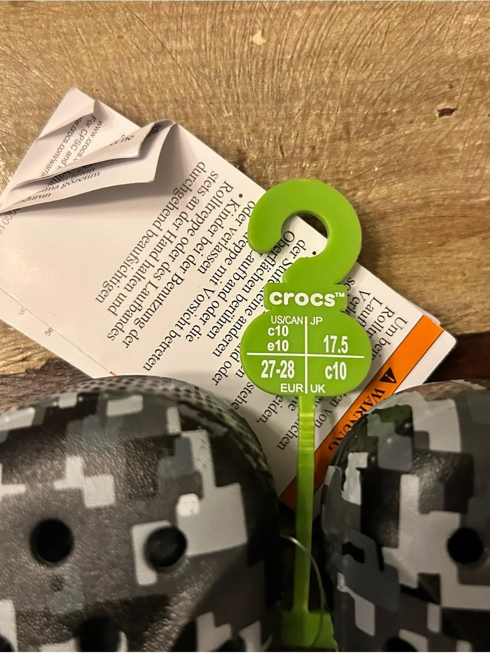 Crocs Classic Clog Kids C10 Lot of 2 Blue/Gray Tie-Dye & Digital Camo Brand New
